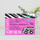 Party Bus Verjaardag Bash Kaart (Staand voorkant)