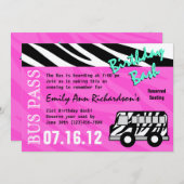 Party Bus Verjaardag Bash Kaart (Voorkant / Achterkant)