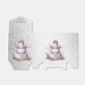 Party Cake Lavendel Bloemen Waterverf Elegant Bedankdoosjes (Uitgevouwen)