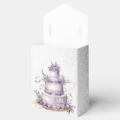 Party Cake Lavendel Bloemen Waterverf Elegant Bedankdoosjes (Geopend)