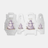 Party Cake Lavendel Bloemen Waterverf Elegant Bedankdoosjes (Uitgevouwen)