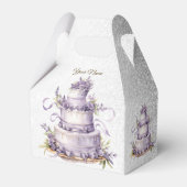 Party Cake Lavendel Bloemen Waterverf Elegant Bedankdoosjes (Voorkant Zijde)