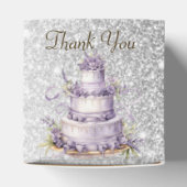 Party Cake Lavendel Bloemen Waterverf Elegant Bedankdoosjes (Bovenkant)