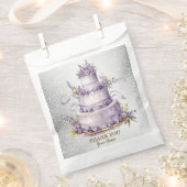Party Cake Lavendel Bloemen Waterverf Elegant Bedankzakje (Geknipt)