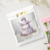 Party Cake Lavendel Bloemen Waterverf Elegant Bedankzakje (Gezegeld)