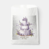 Party Cake Lavendel Bloemen Waterverf Elegant Bedankzakje (Voorkant)