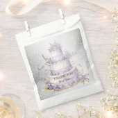Party Cake Lavendel Bloemen Waterverf Elegant Bedankzakje (Geknipt)