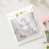 Party Cake Lavendel Bloemen Waterverf Elegant Bedankzakje (Gezegeld)