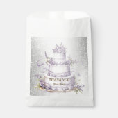 Party Cake Lavendel Bloemen Waterverf Elegant Bedankzakje (Voorkant)