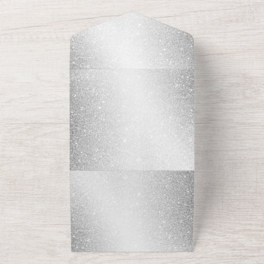 Party Cake Lavendel Floral Elegant Bruiloft All In One Uitnodiging (Buitenkant)