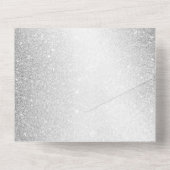 Party Cake Lavendel Floral Elegant Bruiloft All In One Uitnodiging (Achterkant)