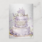 Party Cake Lavendel Floral Elegant Bruiloft Informatiekaartje (Voorkant)