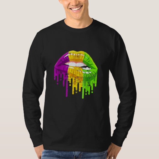 Party Carnival Gifts Lips Mardi Gras T-shirt (Voorkant)