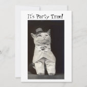 Party Cat Invitation Kaart (Voorkant)