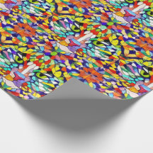 Party Cat - Rainbow Face - Levendige mozaïekstijl