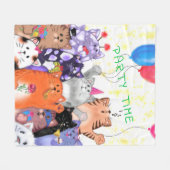 Party Cats Fleece Deken - Aangepaste tekst (Voorkant (Horizontaal))