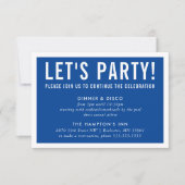 PARTY CELEBRATION CARD modern block royal blue Kaart (Voorkant)