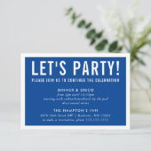 PARTY CELEBRATION CARD modern block royal blue Kaart (Staand voorkant)