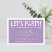 PARTY CELEBRATION CARD modern block violet paars Kaart (Staand voorkant)