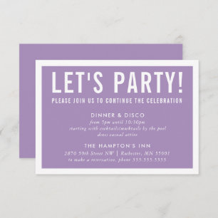 PARTY CELEBRATION CARD modern block violet paars Kaart