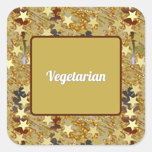 Party Celebration Glitzy Vegetarian Food Vierkante Sticker (Voorkant)