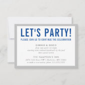 PARTY CELEBRATION INFO modern bold boy Greblue Kaart (Voorkant)