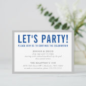 PARTY CELEBRATION INFO modern bold boy Greblue Kaart (Staand voorkant)