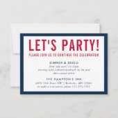 PARTY CELEBRATION INFO modern bold boy navy red Kaart (Voorkant)