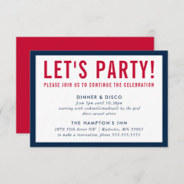 PARTY CELEBRATION INFO modern bold boy navy red Kaart