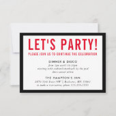 PARTY CELEBRATION INFO modern bold boy zwart rood Kaart (Voorkant)
