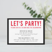 PARTY CELEBRATION INFO modern bold boy zwart rood Kaart (Staand voorkant)