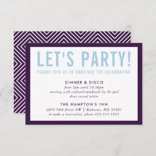 PARTY CELEBRATION INFO modern bold eggplant blue Kaart