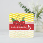 Party Cherries Kinder Twins Joint Birthday Foto Kaart (Staand voorkant)