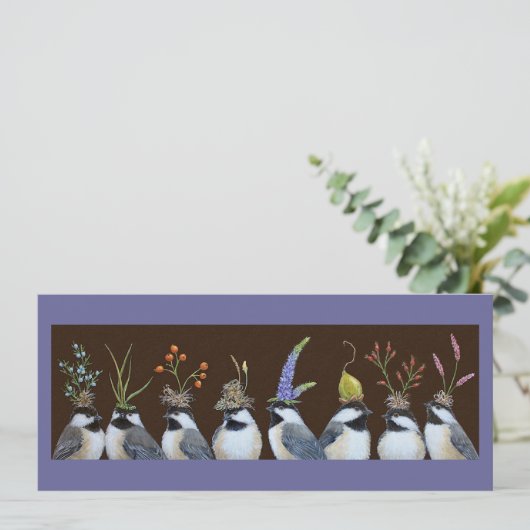 Party Chickadees flat card Kaart (Staand voorkant)