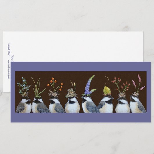 Party Chickadees flat card Kaart (Voorkant / Achterkant)