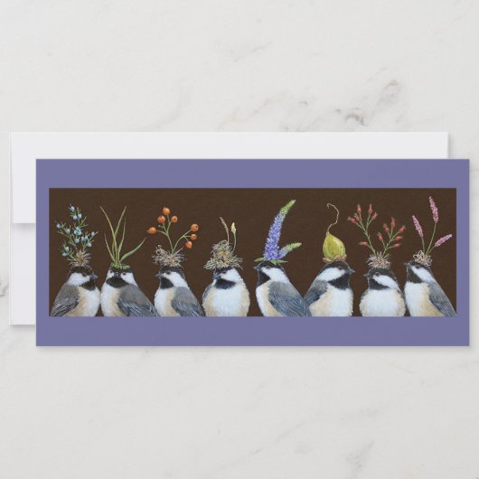 Party Chickadees flat card Kaart (Voorkant)