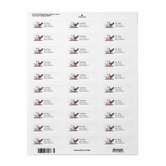 Party Chickens Return Address Labels (Full Sheet)
