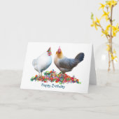 Party Chickens Verjaardag Kaart (Gele Bloem)