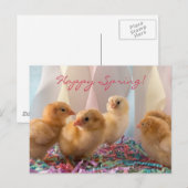 Party Chicks Yellow Baby Chickens Streamers Uitnodiging Briefkaart (Voorkant / Achterkant)