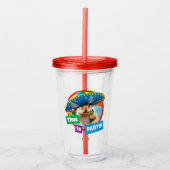 party chipmunk in sombrero acryl drinkbeker (Voorkant)