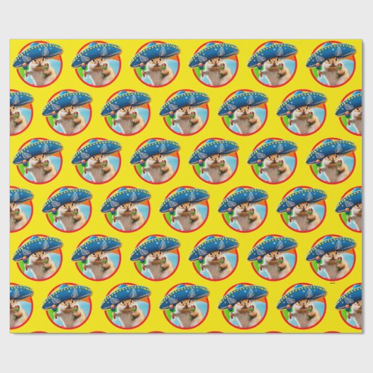 party chipmunk in sombrero cadeaupapier (Vlak)