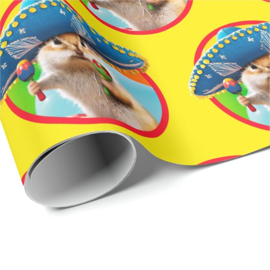party chipmunk in sombrero cadeaupapier (Rol Hoek)