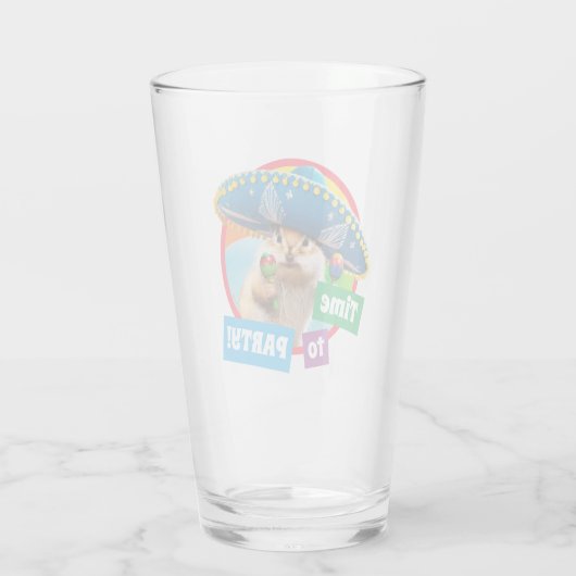 party chipmunk in sombrero glas (Achterkant)