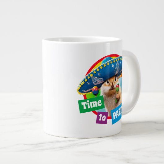 party chipmunk in sombrero grote koffiekop (Voorkant rechts)