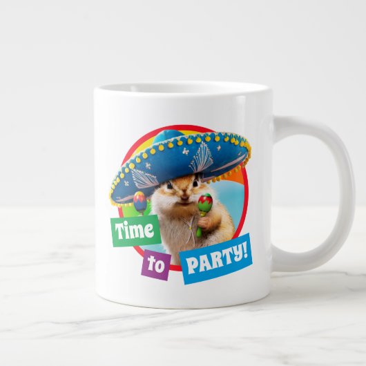party chipmunk in sombrero grote koffiekop (Rechts)