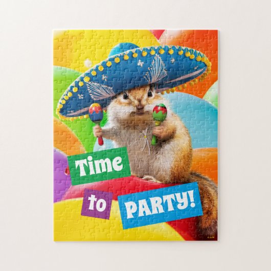 party chipmunk in sombrero legpuzzel (Verticaal)