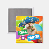 party chipmunk in sombrero magneet (Voorkant / Achterkant)