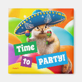 party chipmunk in sombrero magneet (Voorkant)
