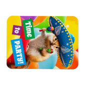 party chipmunk in sombrero magneet (Horizontaal)