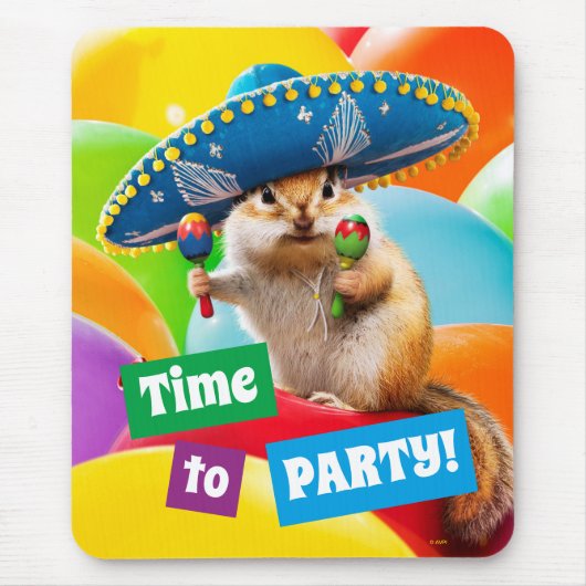 party chipmunk in sombrero muismat (Voorkant)